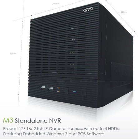 Standalone NVR GVD M3004 Prebuilt 12/ 16/ 24ch IP Camera Licenses with up to 4 HDDs