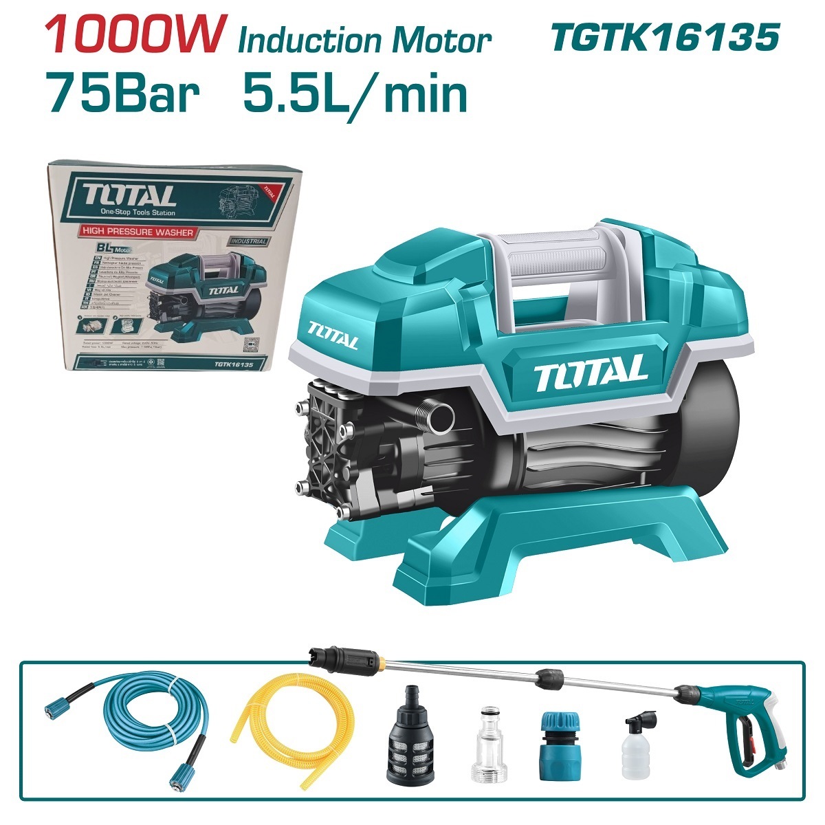 เครื่องฉีดน้ำแรงดันสูง 75 Bar TGTK16135 TOTAL