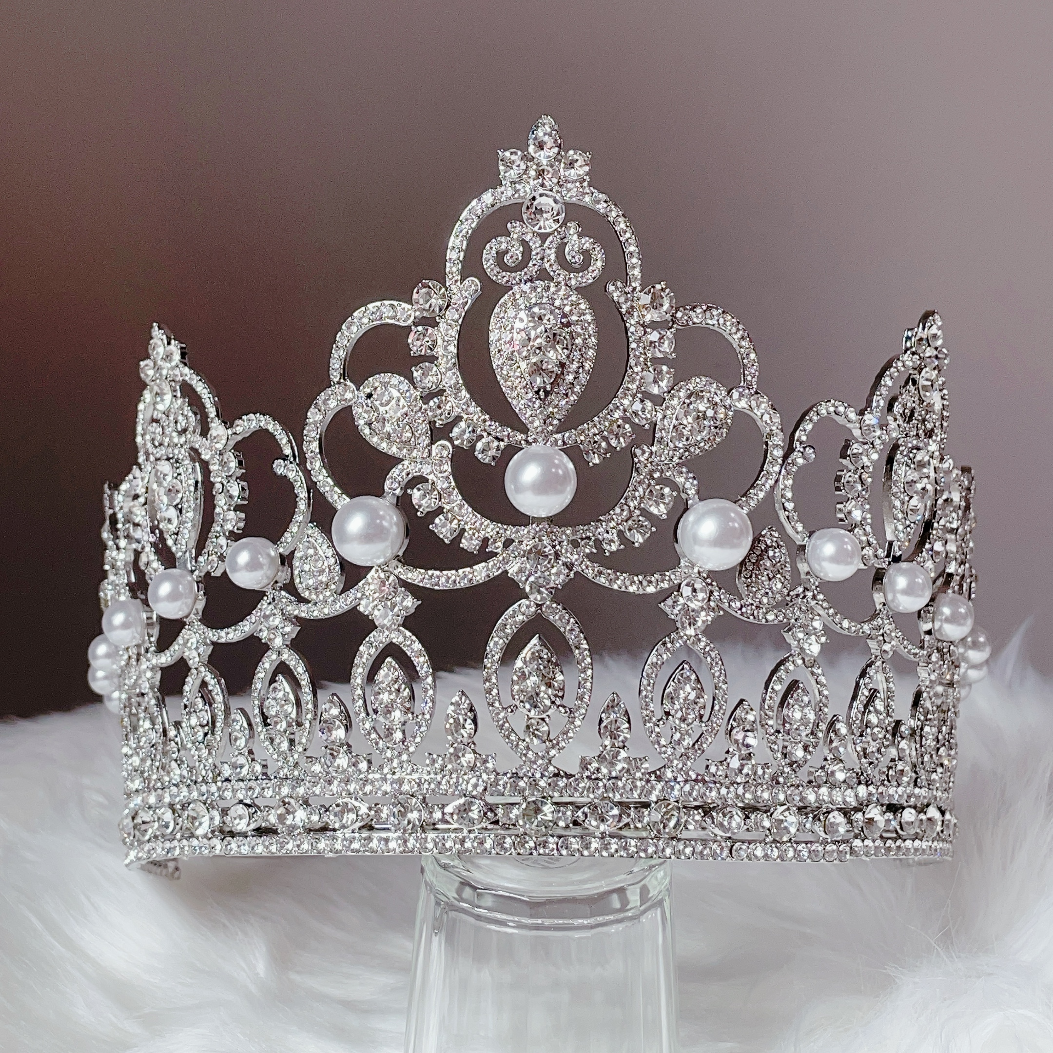 (พร้อมส่ง) มงกุฏ 092 สีเงิน มงกุฎนางงาม มงกุฎเพชร มงกุฎประกวด สินค้าพร้อมส่ง ไม่ต้องรอนาน งานพรีเมี่ยม