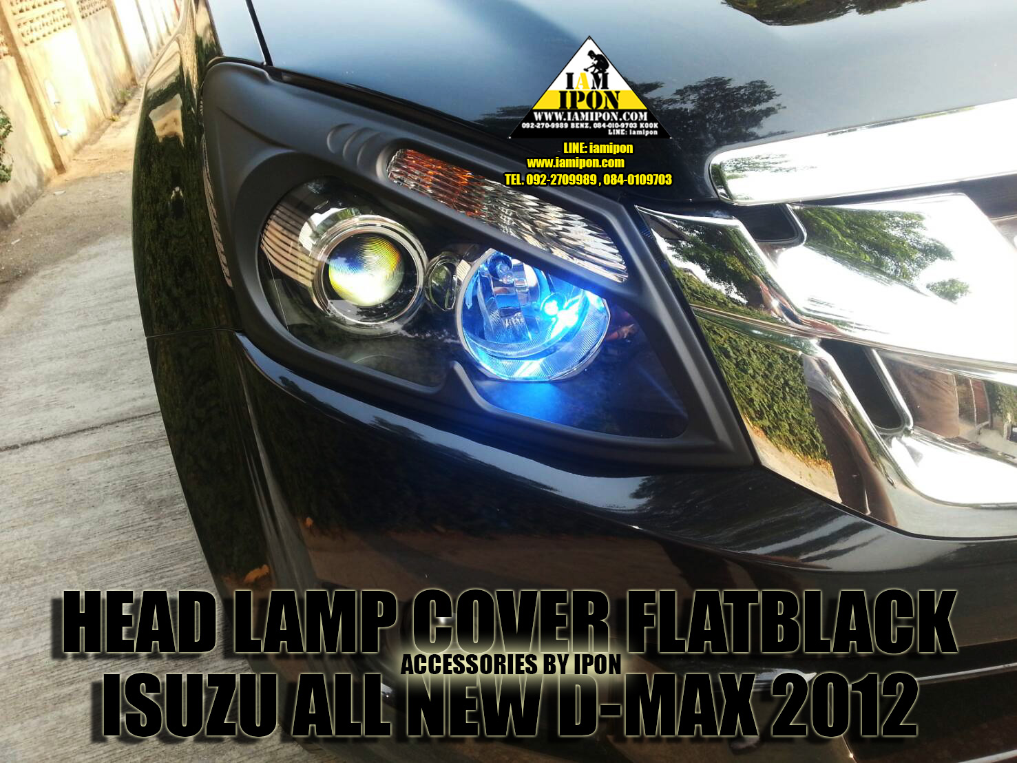HEAD LAMP COVER ALL NEW D-MAX 2012 UP FLATBLACK ครอบไฟหน้าดำด้าน ALL NEW DMAX 2012 up