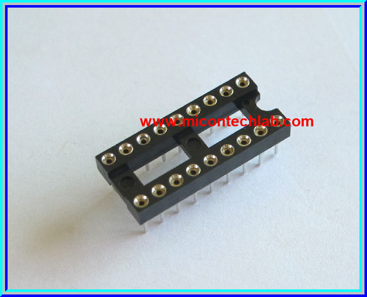 1x IC Socket 18 Pins Round Turned Pin Type Socket 18 pins 7.62mm/0.3 inch Pitch 2.54mm