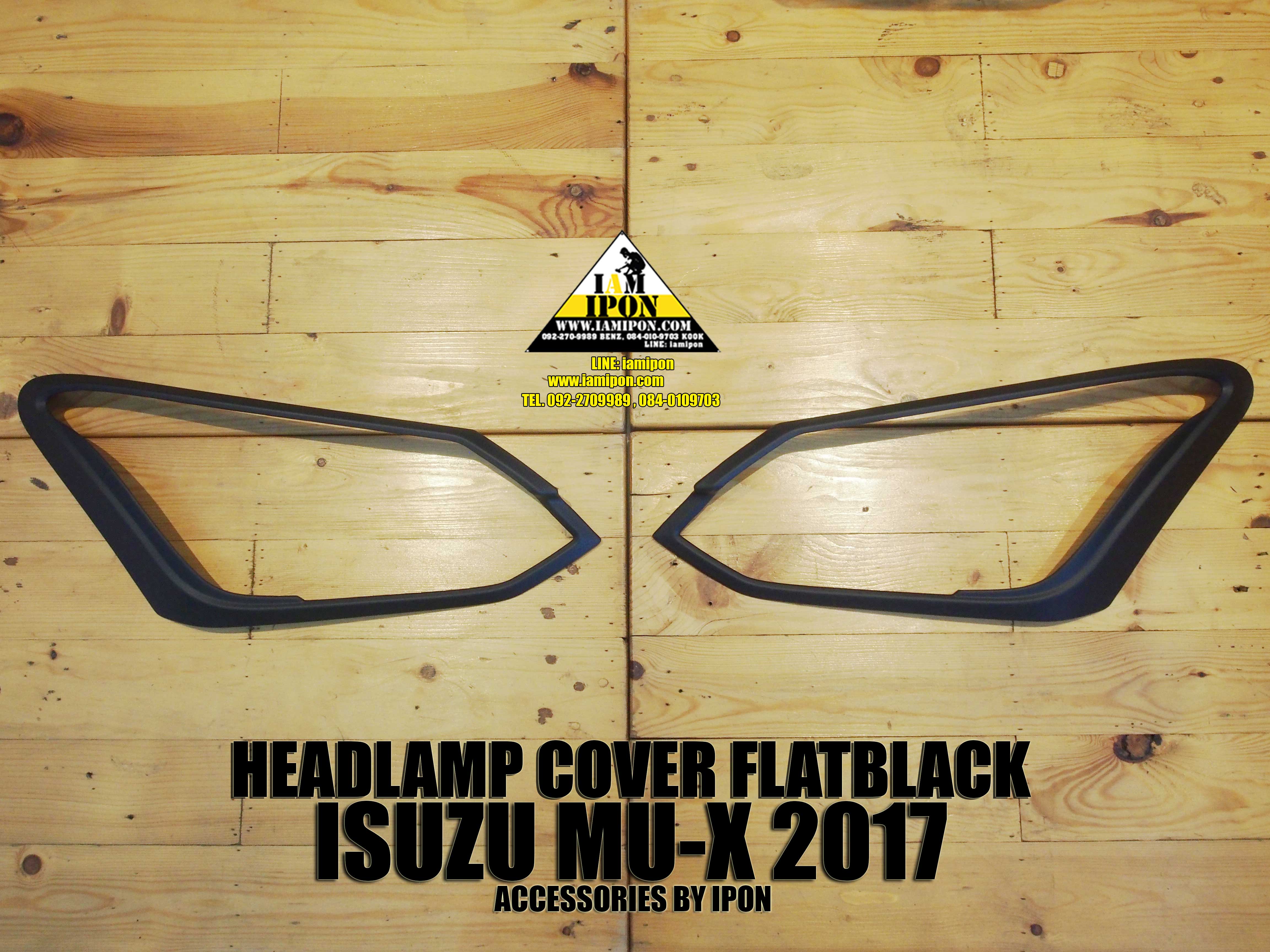 HEADLAMP COVER ISUZU MU-X 2017 FLATBLACK ครอบไฟหน้าดำด้านอีซุซุมิวเอ็กซ์ 2017