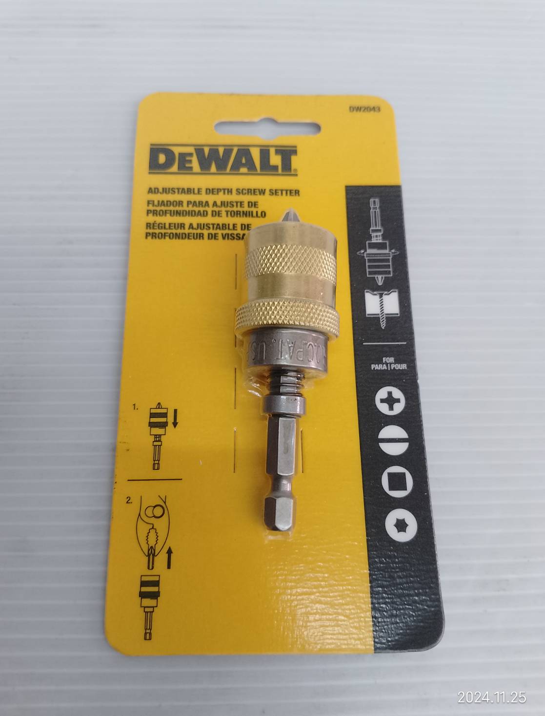 ดอกไขควงปรับตั้งความลึกได้ แกน1/4 DW2043 DEWALT