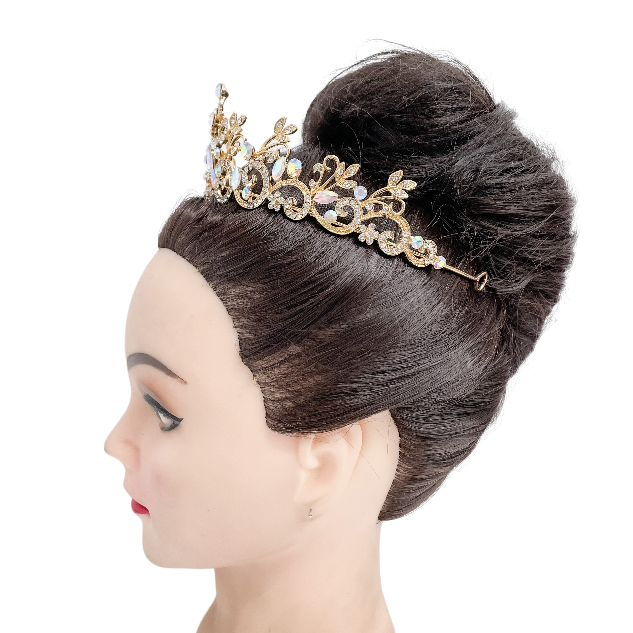 (พร้อมส่ง) เทียร่า 002 สีทอง มงกุฎนางงาม มงกุฎเจ้าหญิง งานสวย ปราณีต QCเพชรทุกเม็ด สินค้าพร้อมส่งจากไทย