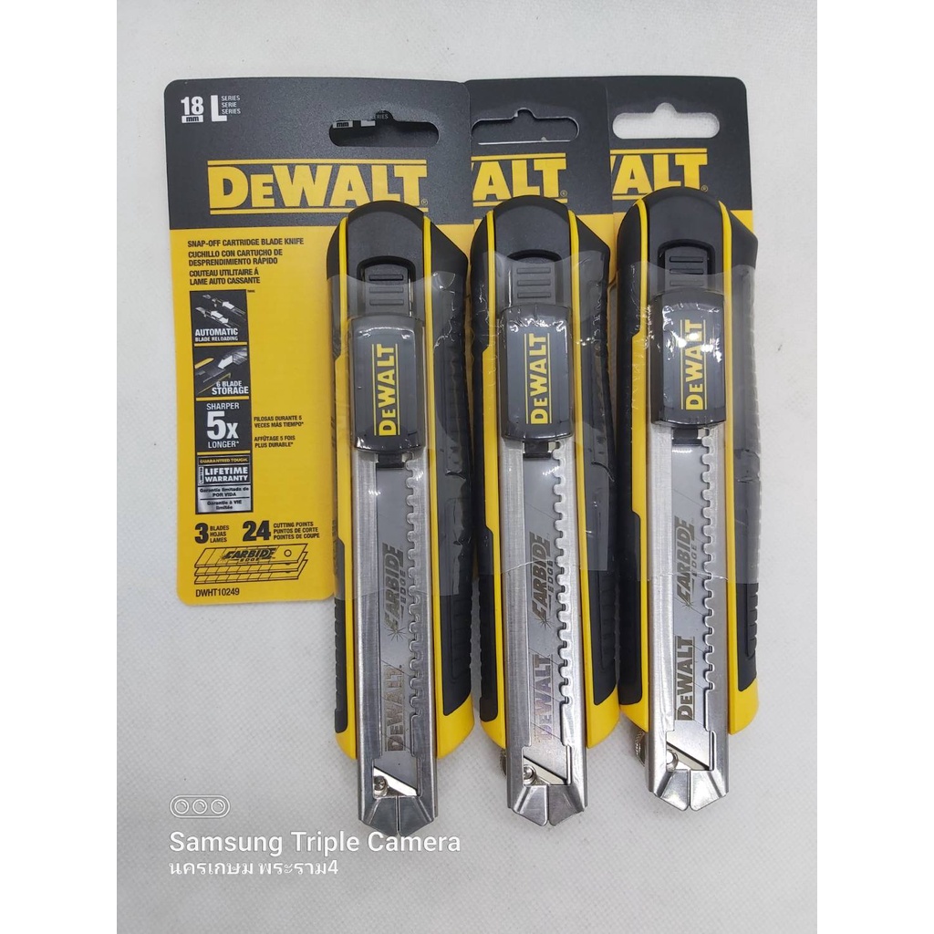 DEWALT มีดคัตเตอร์ Carbride ขนาด 18มม. รุ่น DWHT10249