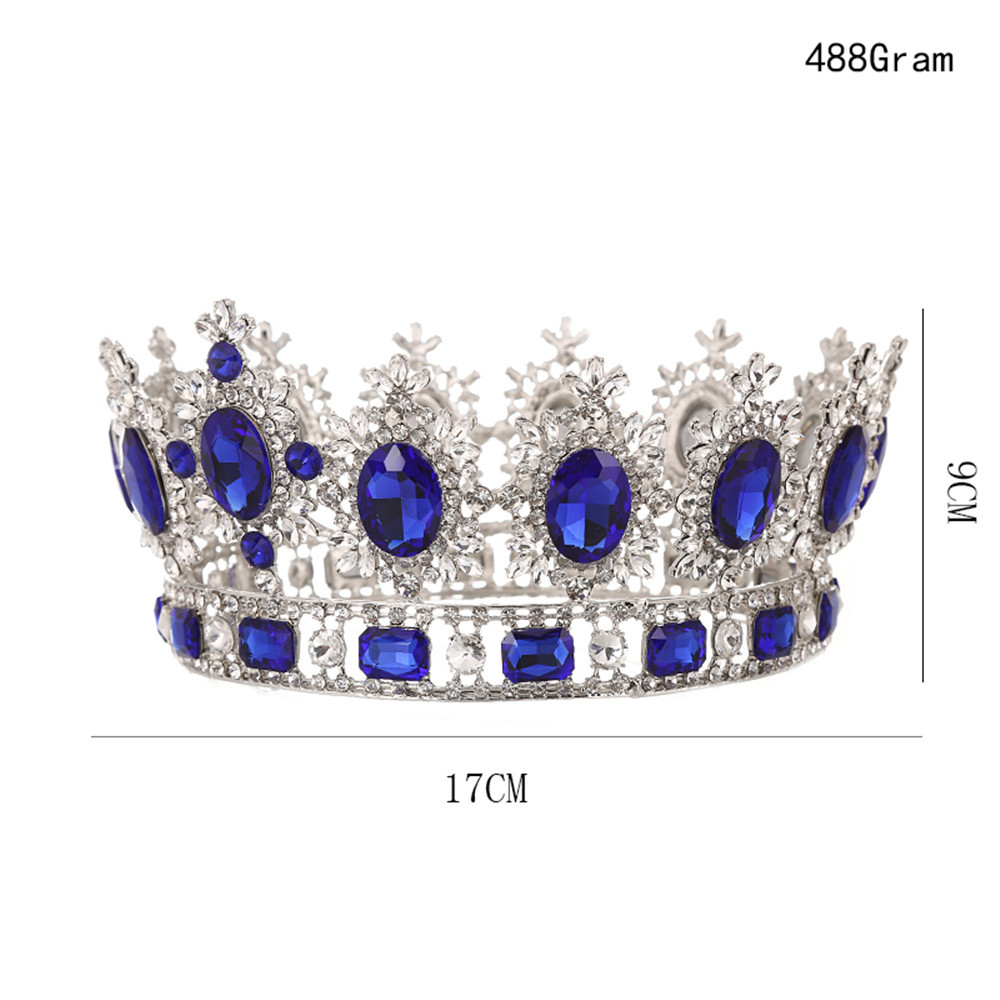 (พร้อมส่ง) มงกุฏผู้ชาย 027 สีน้ำเงิน มงกุฎผู้ชาย มงกุฎพระราชา มงกุฎประกวด