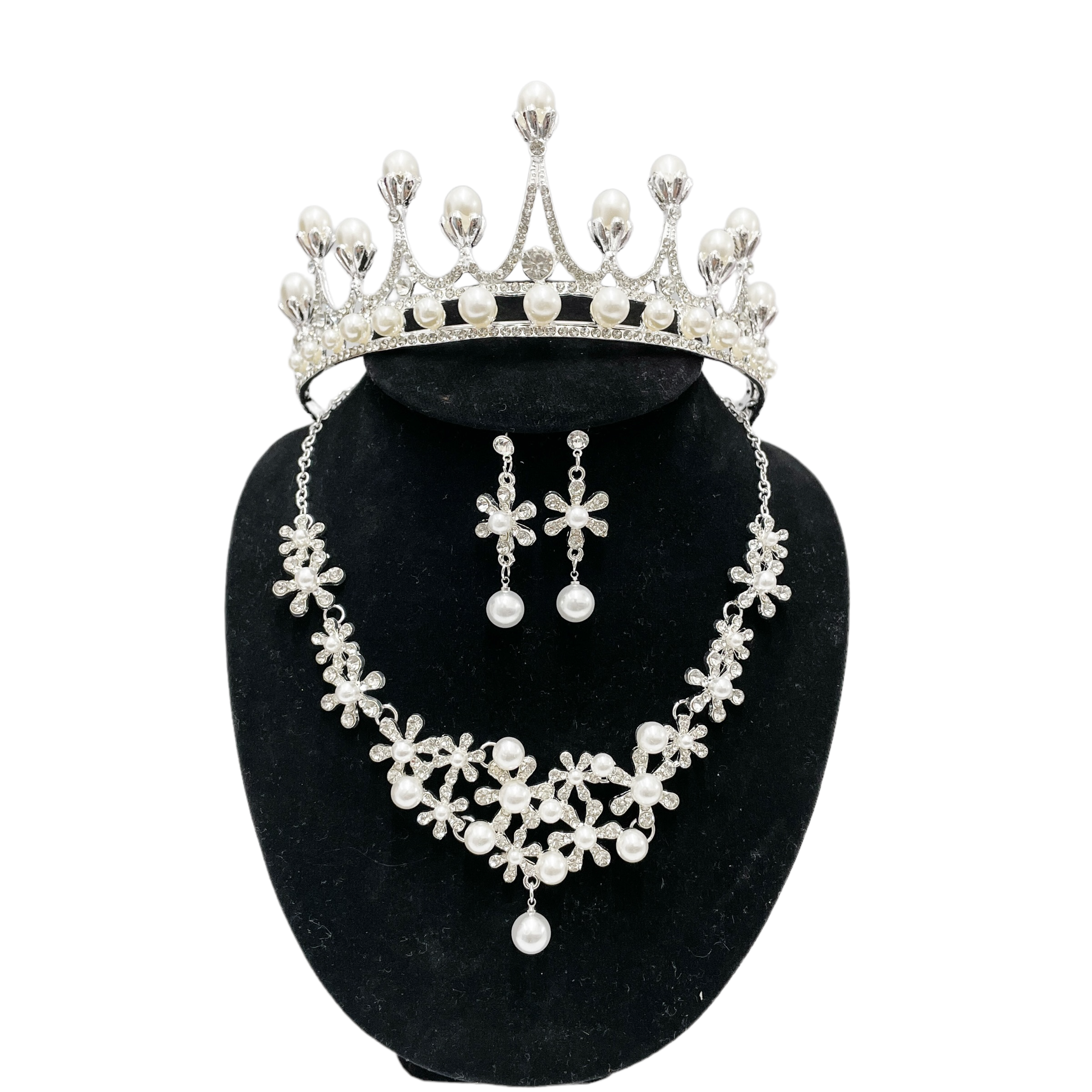 SET010 เครื่องประดับ 3 ชิ้น มงกุฎ สร้อยคอ ต่างหู จัดเซทสวยงาม สินค้าพร้อมส่งจากไทย