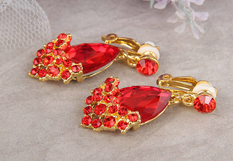 (พร้อมส่ง) ต่างหู 048 สีแดง