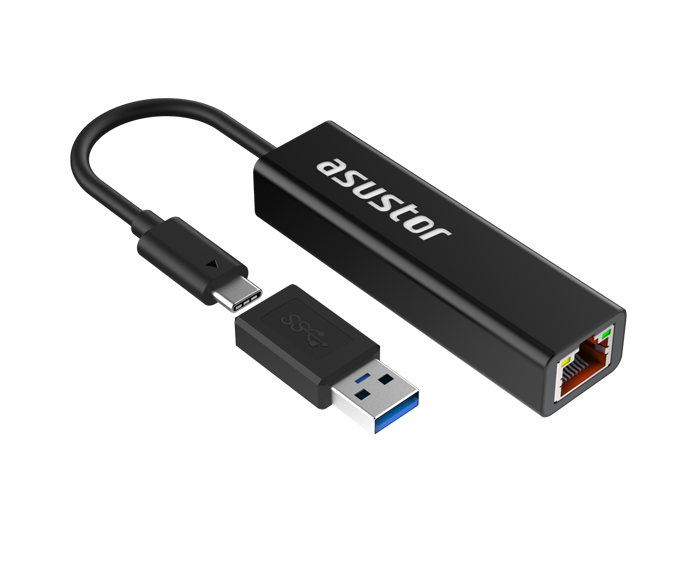 Asustor AS-U2.5G2, USB3.2 Gen 1 type-c to 2.5GBASE-T Adapter (with USB-C to A Adapter)