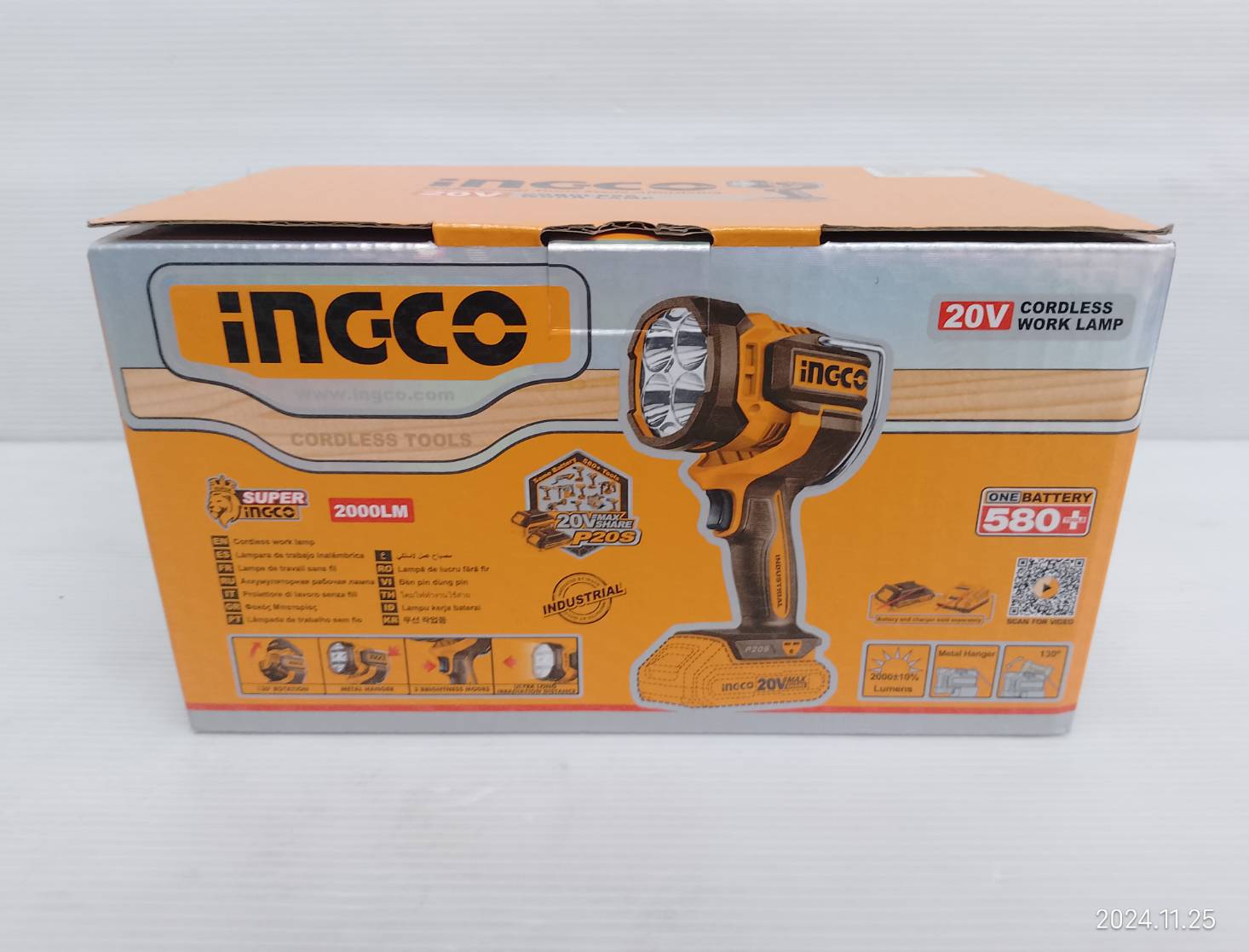 INGCO ไฟฉายLED 20V ไฟ LED 24W รุ่น CWLI2088 ( ตัวเปล่า )