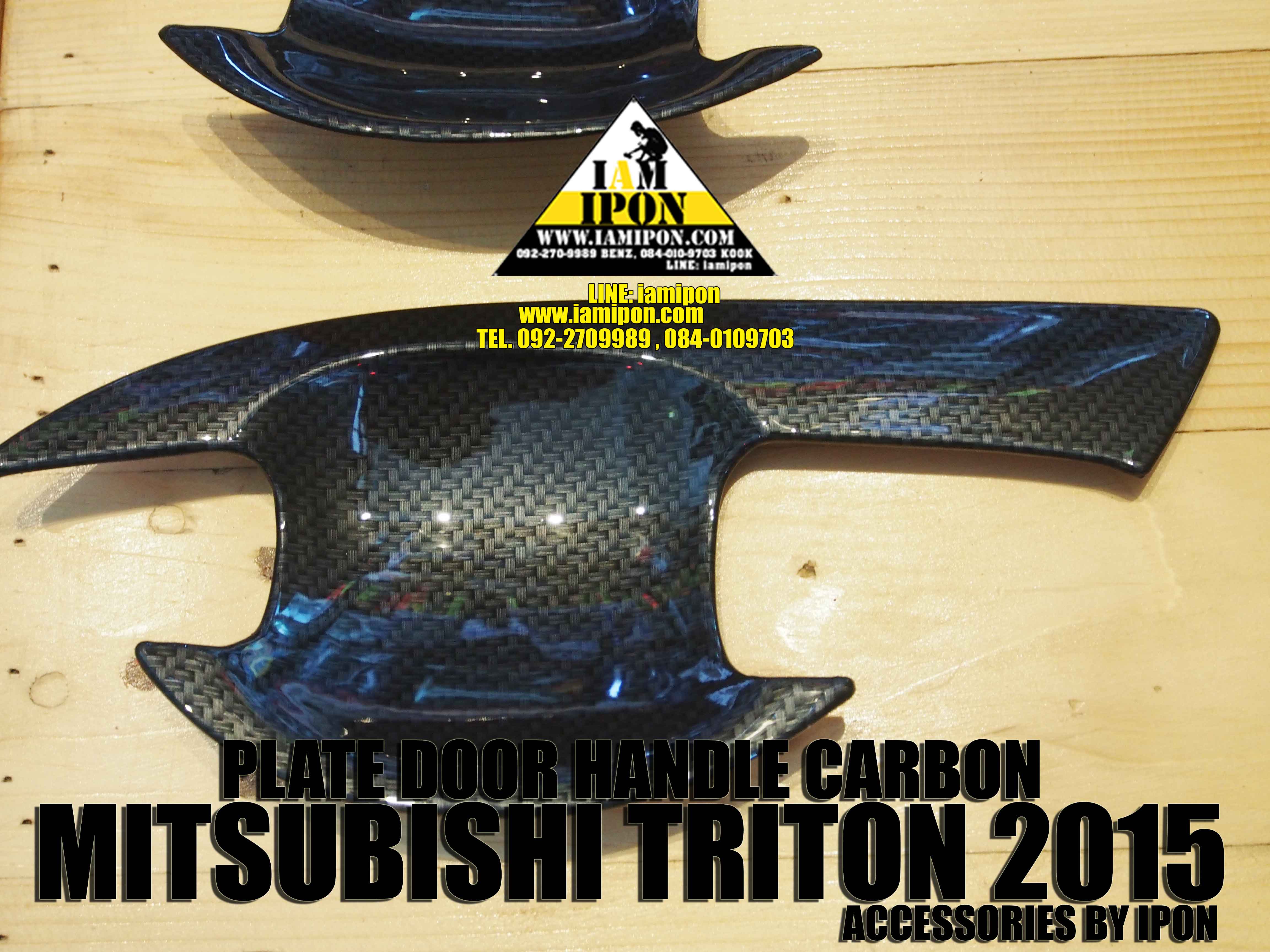 PLATE DOOR HANDLE CARBON MITSUBISHI TRITON 2006-2015 เบ้ารองมือเปิดคาร์บอนมิสซูบิชิไทรทัน 2006-2015