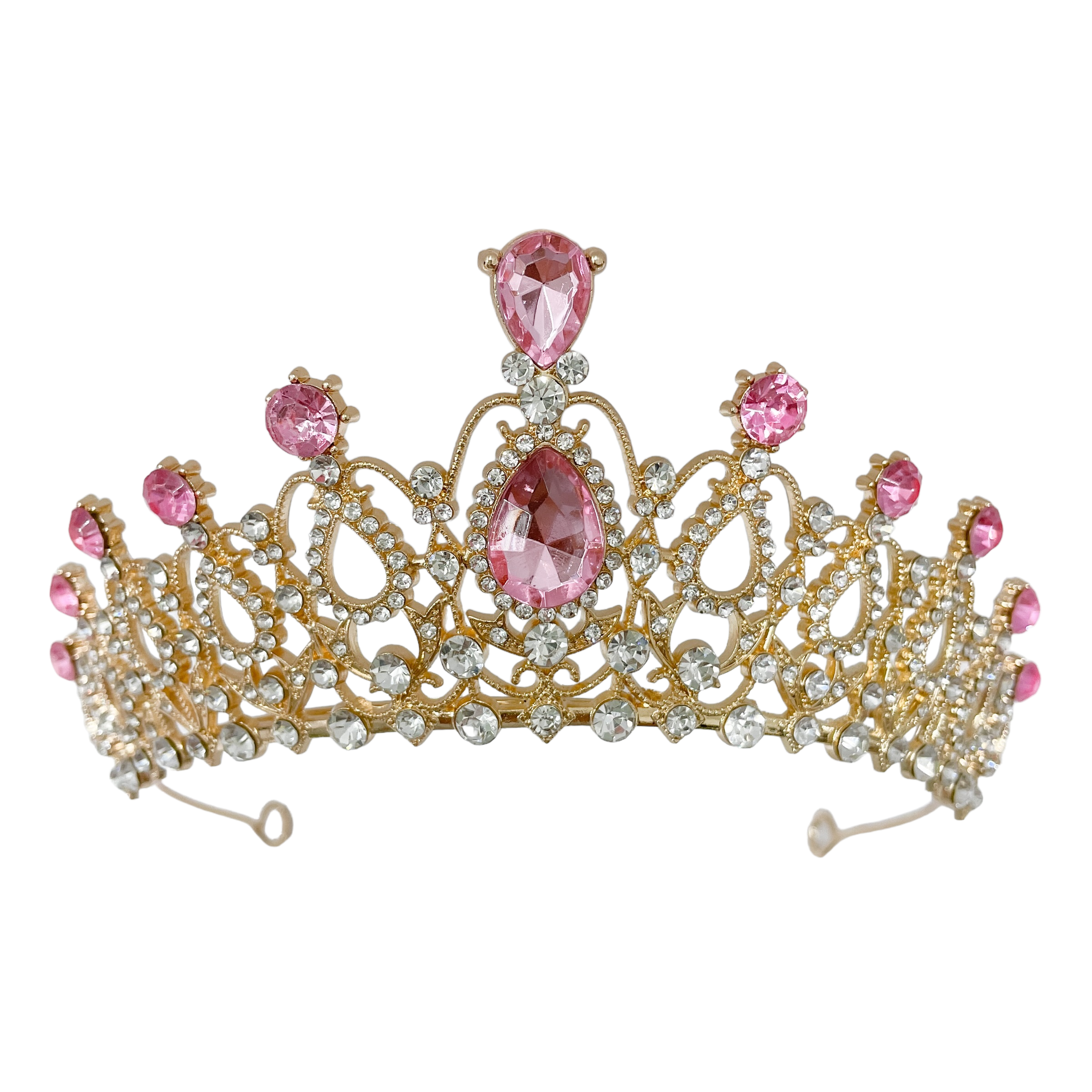 (พร้อมส่ง) เทียร่า 004 สีทอง-ชมพู มงกุฎนางงาม มงกุฎเจ้าหญิง งานสวย ปราณีต QCเพชรทุกเม็ด สินค้าพร้อมส่งจากไทย