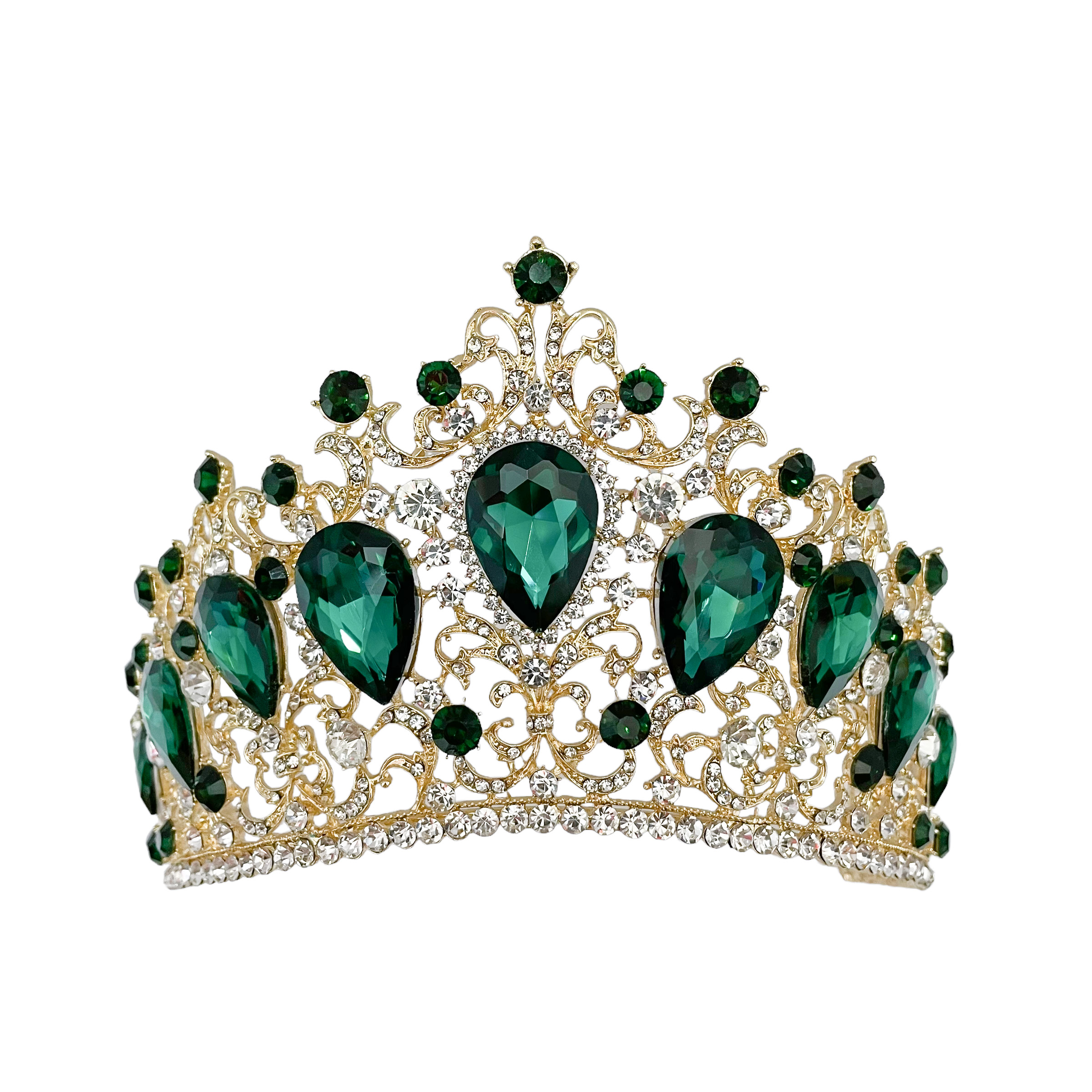 (พร้อมส่ง) เทียร่า 378 สีเขียว งานสวย ปราณีต QCเพชรทุกเม็ด สินค้าพร้อมส่งจากไทย