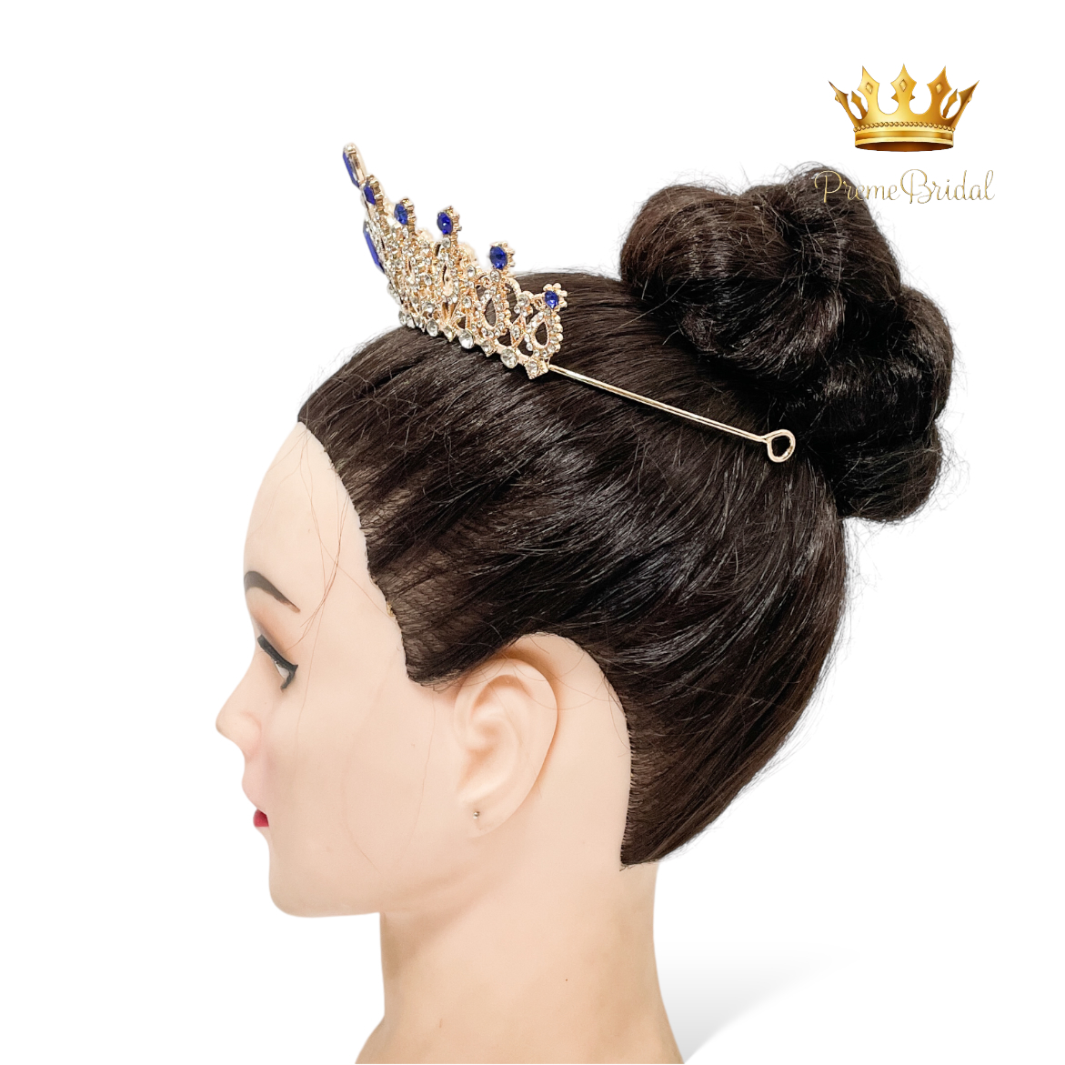 (พร้อมส่ง) เทียร่า 004 สีน้ำเงิน มงกุฎนางงาม มงกุฎเจ้าหญิง งานสวย ปราณีต QCเพชรทุกเม็ด สินค้าพร้อมส่งจากไทย