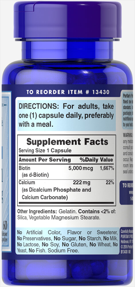 Puritan Biotin 5000 mcg 60 Capsule