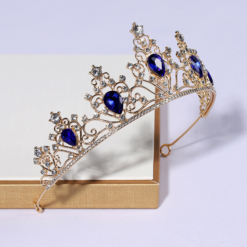 (พร้อมส่ง) เทียร่า 319 สีน้ำเงิน มงกุฎนางงาม มงกุฎเจ้าหญิง งานสวย ปราณีต QCเพชรทุกเม็ด สินค้าพร้อมส่งจากไทย