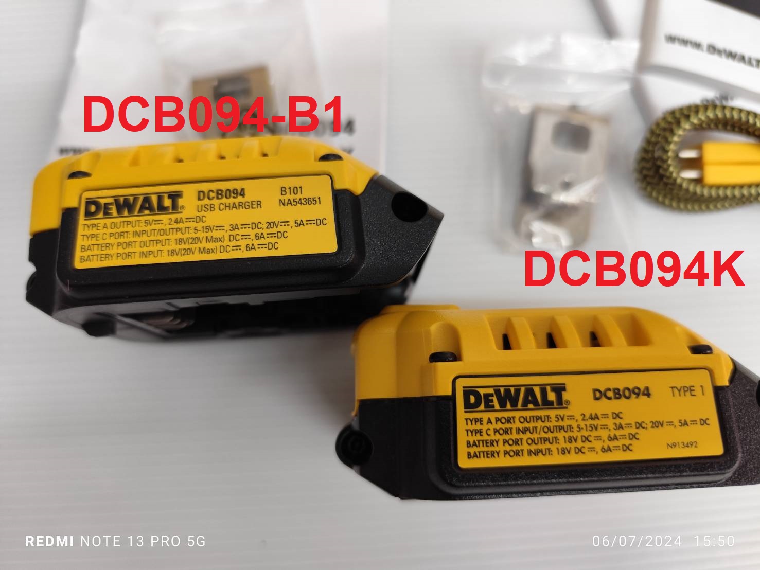 อุปกรณ์ต่อ USB (USB Adaptor) รุ่น DCB094K สำหรับ 18V/20V/60V