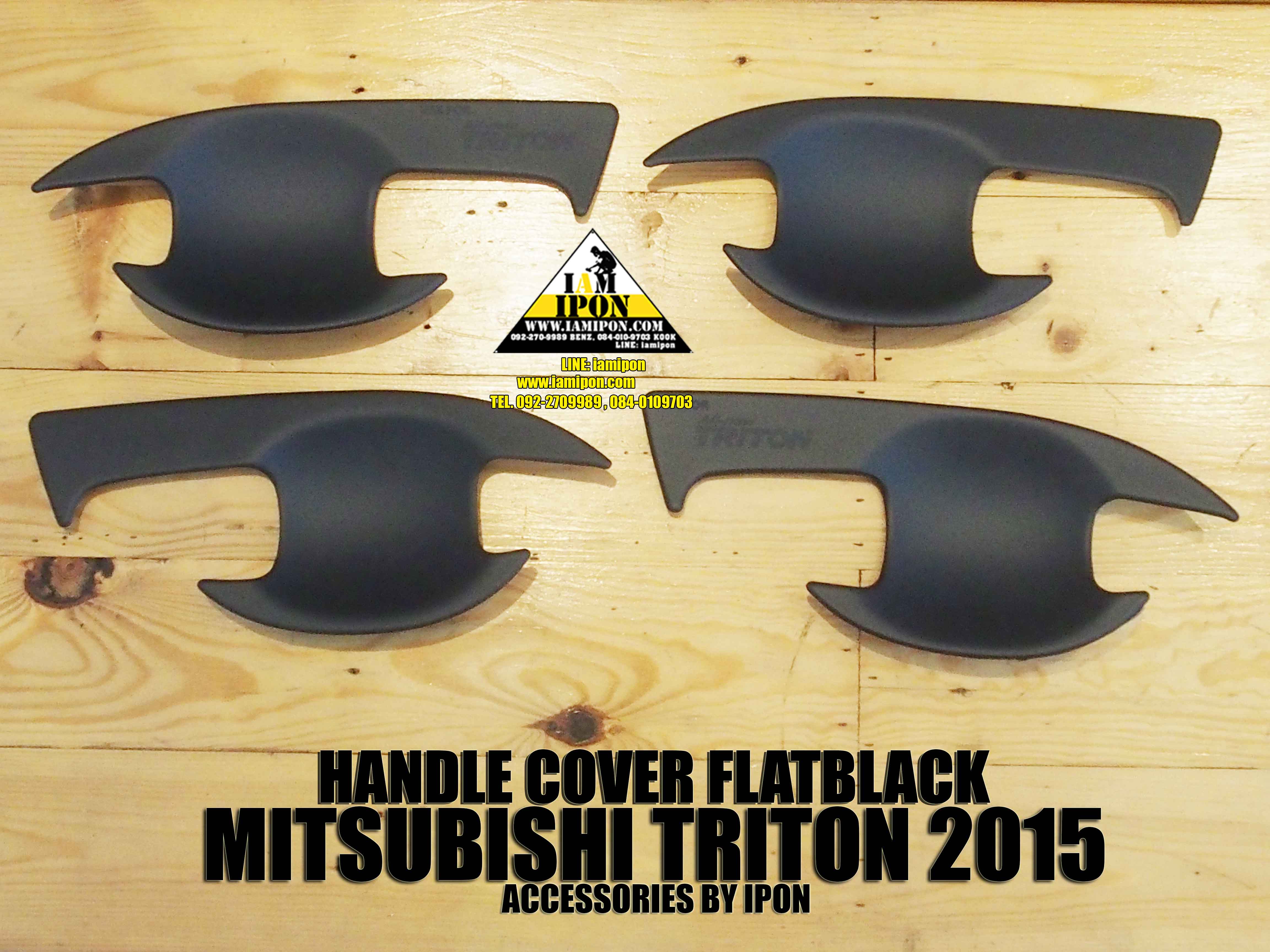 PLATE DOOR HANDLE MITSUBISHI TRITON 2015 FLATBLACK เบ้ารองมือเปิดดำด้านมิสซูบิชิไทรทัน 2015