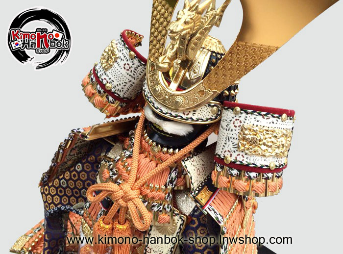 ชุดเกราะซามูไร (สีส้มอ่อน)ญี่ปุ่นแท้ Y O R O I +กล่อง no.5 SIZE:85cm