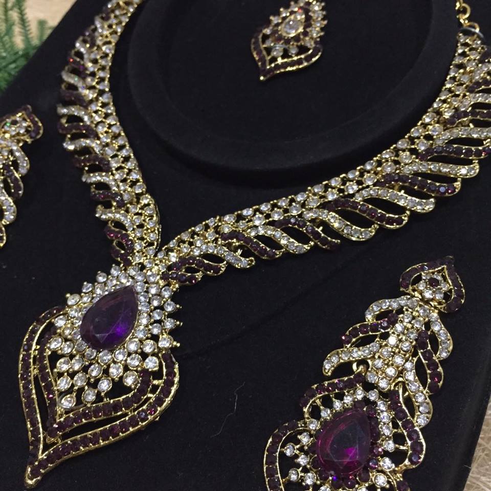 (พร้อมส่ง) เครื่องประดับอินเดีย 002 สีม่วง