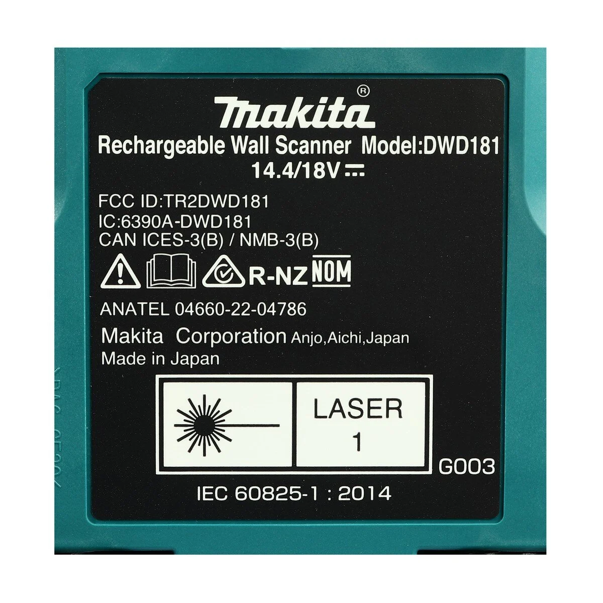 เครื่องสแกนผนัง18V DWD181ZJ MAKITA ไม่รวมแบต ไม่รวมแท่นชาร์จ
