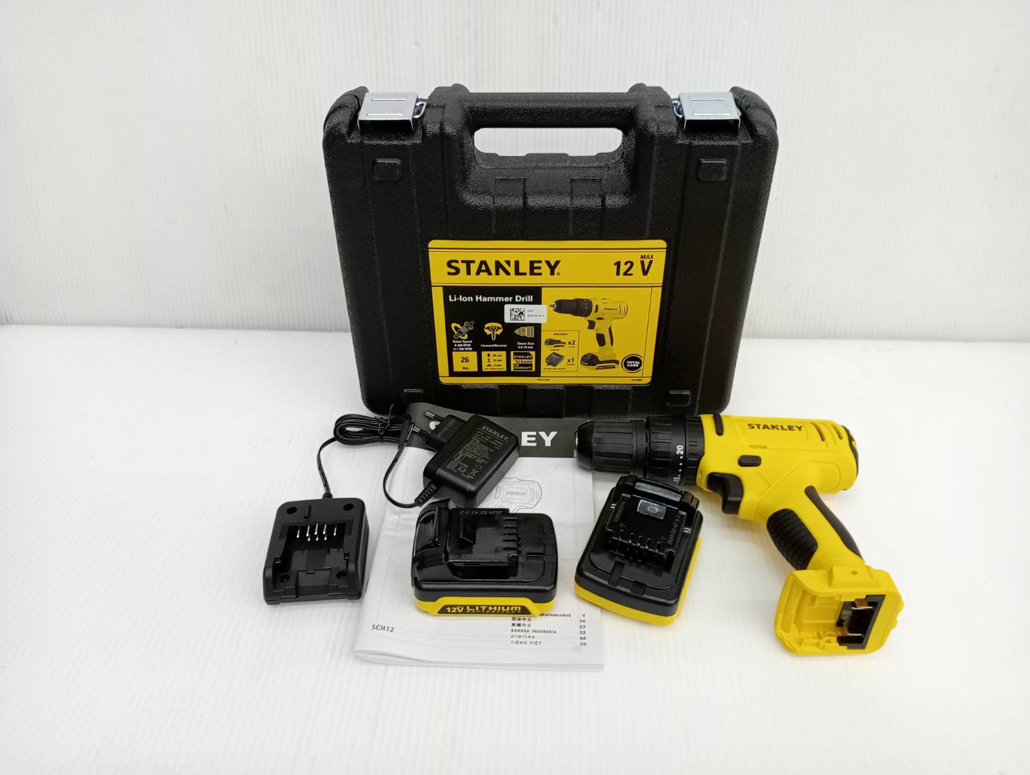 STANLEY รุ่น SCH121S2K-B1 สว่านกระแทกไร้สาย 12V Max พร้อมแบตเตอรี่ 1.5AH*2