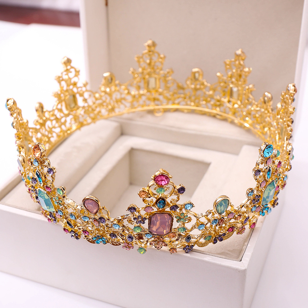 (พร้อมส่ง) มงกุฏ 066 สีทอง มงกุฎนางงาม มงกุฎเจ้าชาย มงกุฎสไตล์วินเทจ งานสวย QCเพชรทุกเม็ดไมมีหลุด