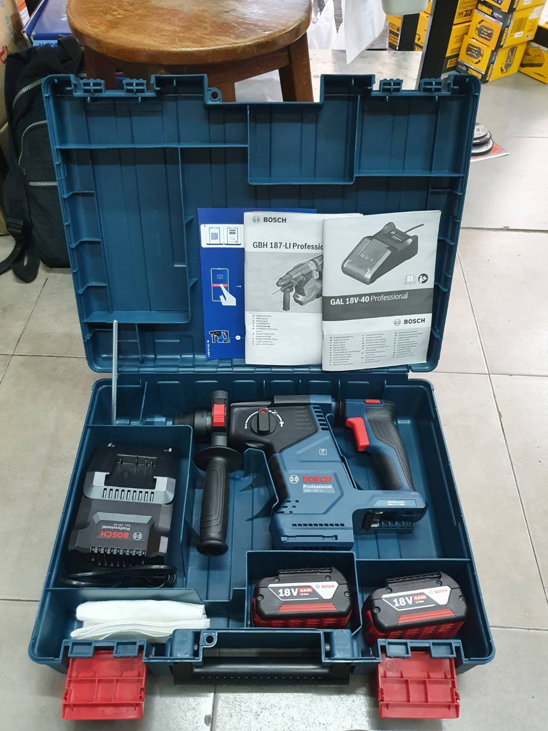 สว่านโรตารี่ไร้สาย GBH187-LI BOSCH