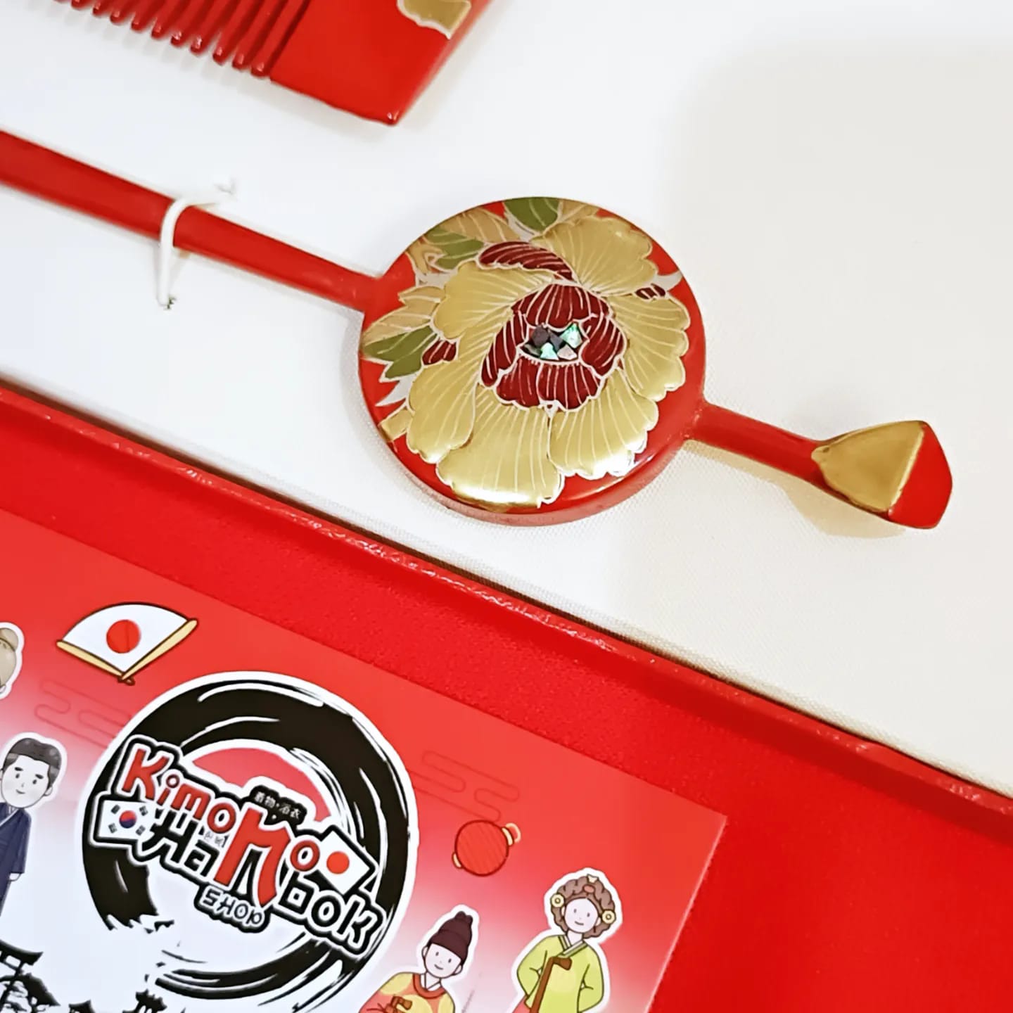 ชุดปิ่นไม้โทนสีแดงดำ คู่PINW20014