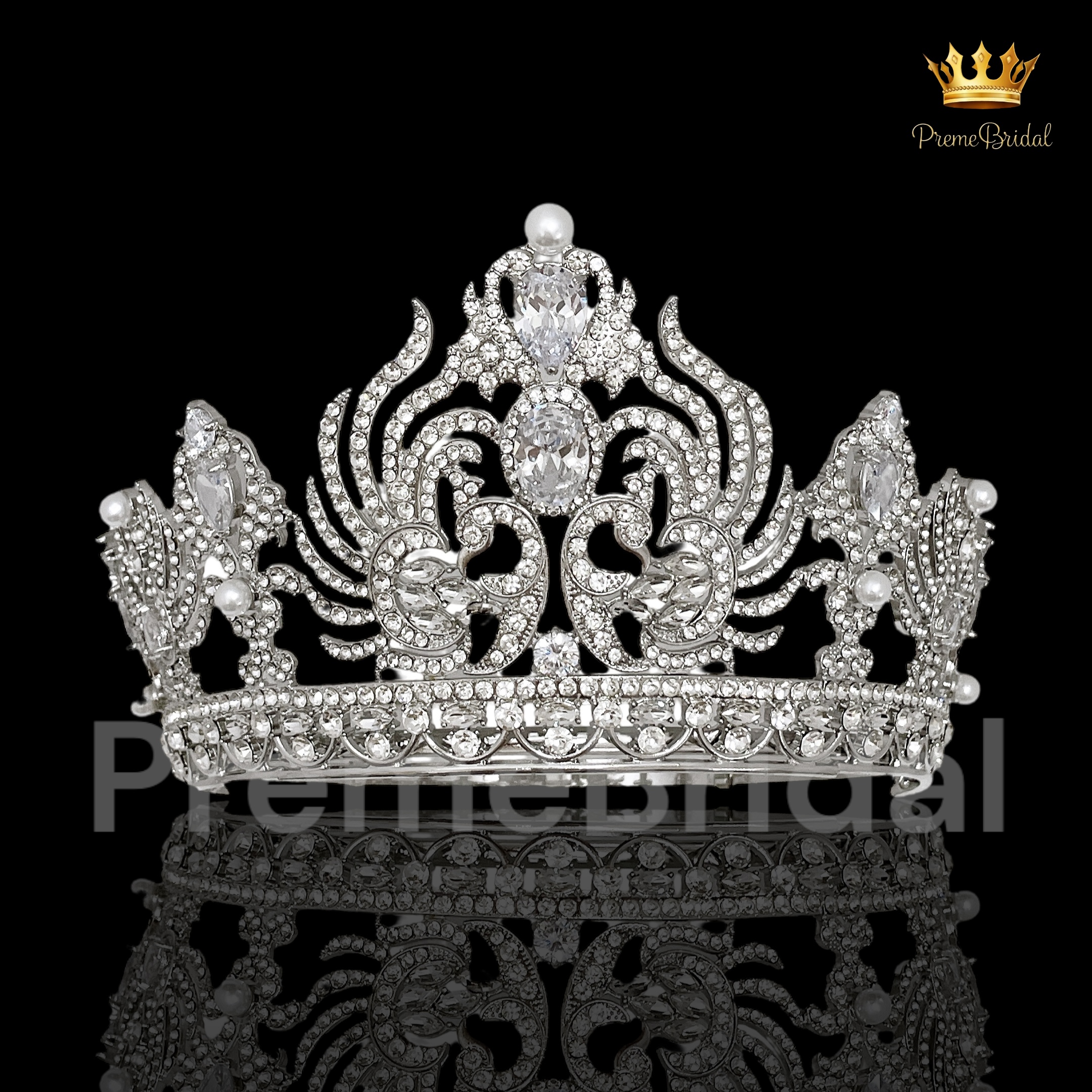 (พร้อมส่งจากไทย) มงกุฏ 093 สีเงิน มงกุฎนางงาม มงกุฎเพชร มงกุฎประกวด สินค้าพร้อมส่ง ไม่ต้องรอนาน งานพรีเมี่ยม