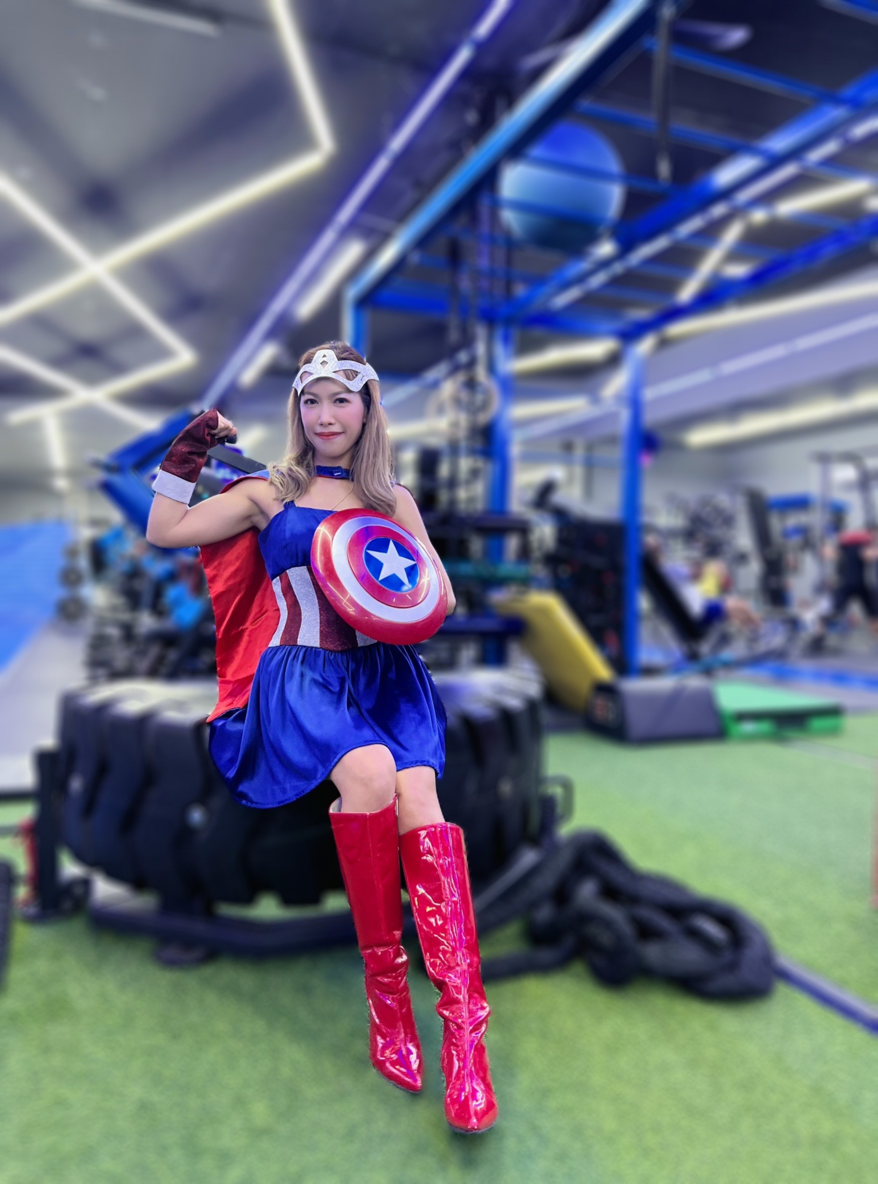 ชุดกัปตันอเมริกาหญิง เกรด A