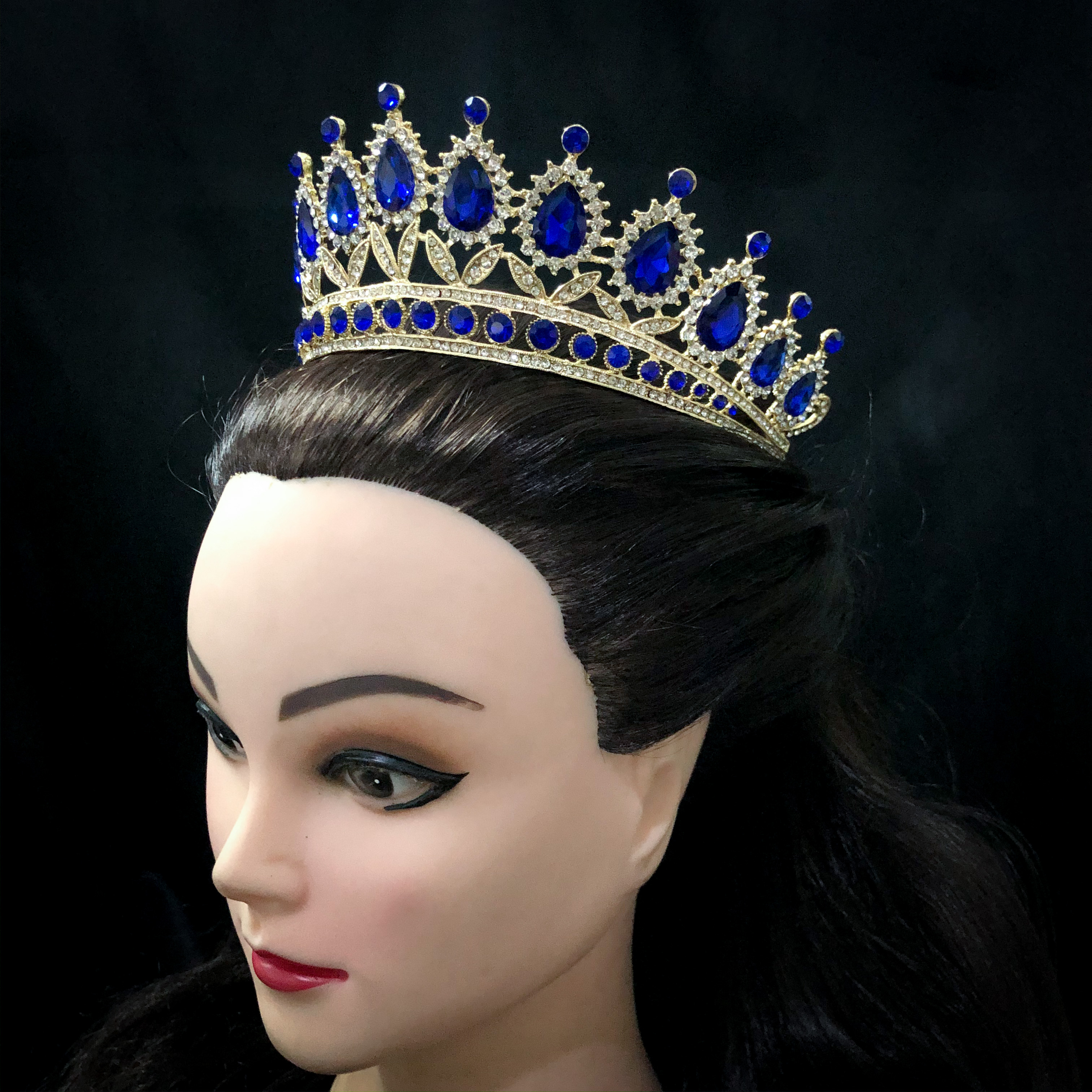 (พร้อมส่ง) เทียร่า 254 สีน้ำเงิน มงกุฎนางงาม มงกุฎเจ้าหญิง งานสวย ปราณีต สินค้าพร้อมส่งจากไทย