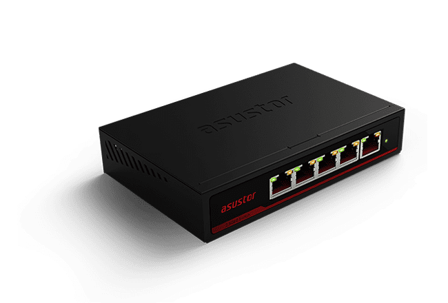 Asustor ASW205T, 5-port 2.5GBase-T Unmanaged Switch With Adaper x4