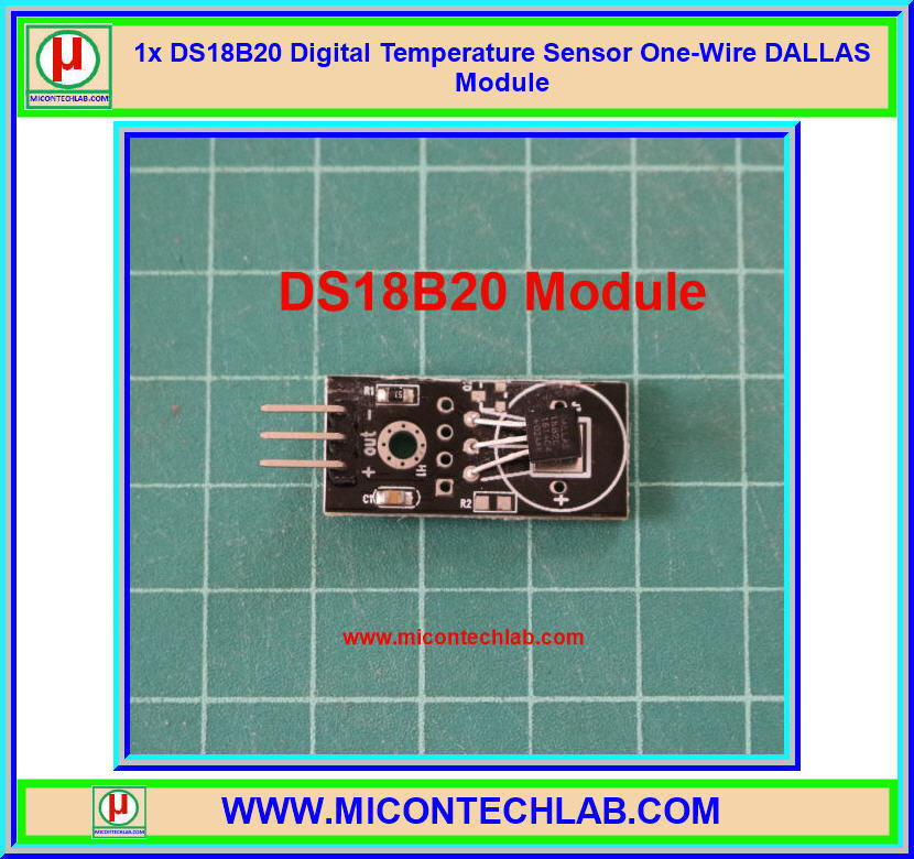 1x เซ็นเซอร์อุณหภูมิ DS18B20 Digital Temperature Sensor DALLAS