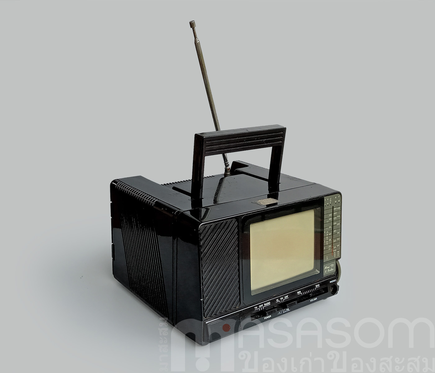 ทีวีวิทยุกระเป๋าหิ้วสีดำ