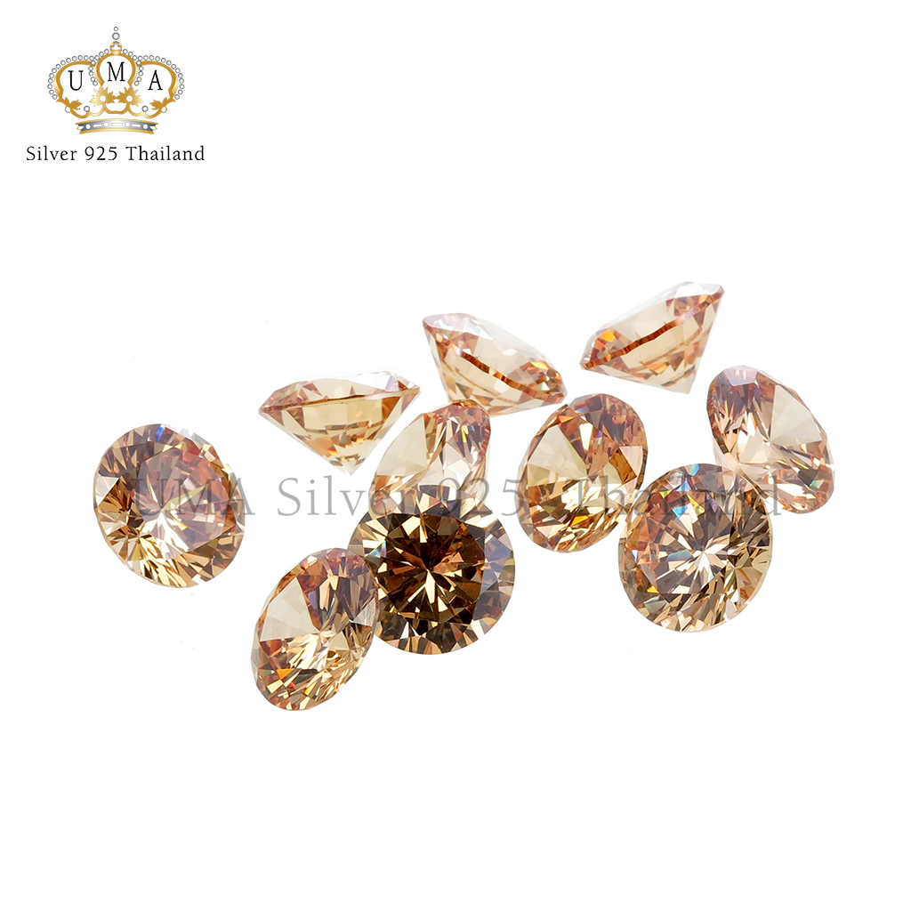 เพชรCZ 6A ทรงกลม แชมเปญ สีเหลืองกลาง (Champagne Medium ROUND CZ) - Size 1.90mm - 1แพ็ค - 1000เม็ด