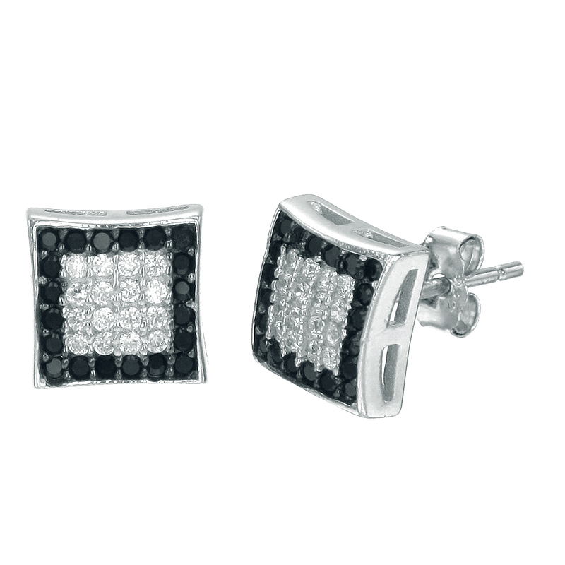 ต่างหูเงินแท้925ประดับเพรชแท้สวิส