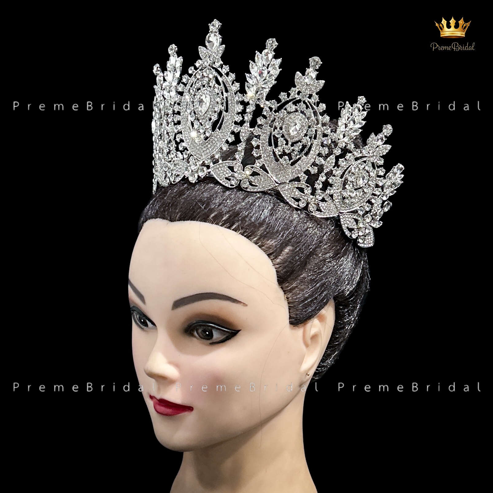 (พร้อมส่งจากไทย) มงกุฏ 141 สีเงิน ขนาดใหญ่ไซส์นางงาม งานสวย งานโลหะฐานกลมปรับขนาดได้ ส่งด่วน ส่งจาก จ.อุบลราชธานี