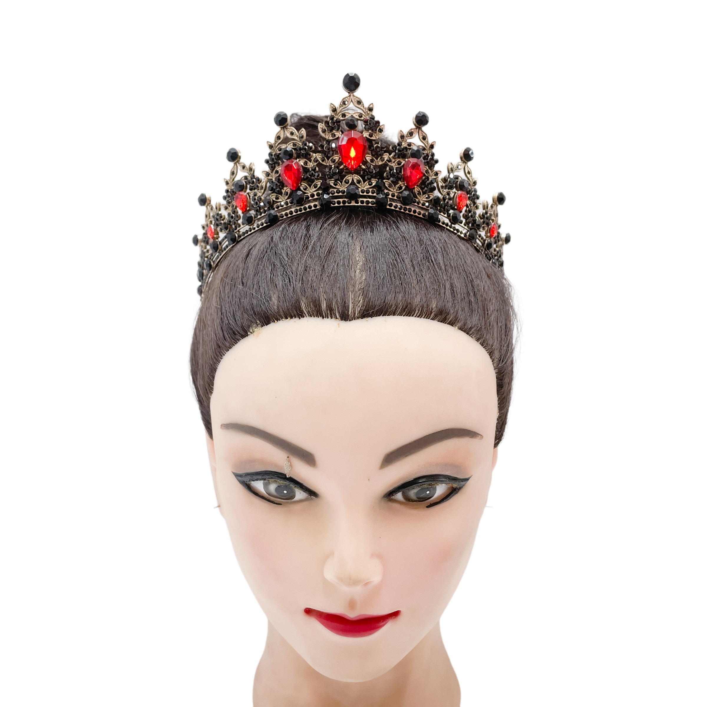 (พร้อมส่ง) มงกุฎสีดำ 146 สีดำ-แดง งานสวย ปราณีต QCเพชรทุกเม็ด สินค้าพร้อมส่งจากไทย