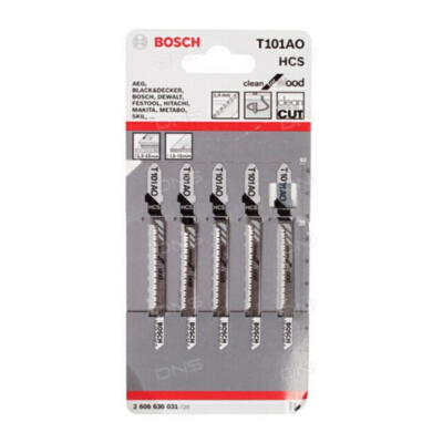 2608630031 BOSCH T101AO ใบเลื่อยจิ๊กซอว์ตัดโค้งไม้ (5 ใบ/แพค)