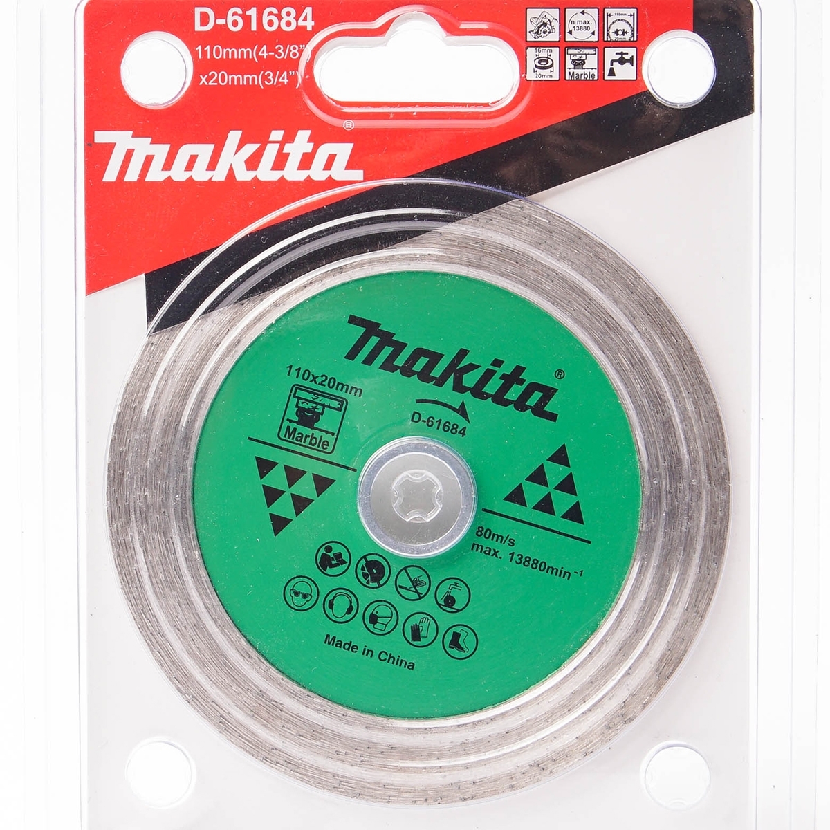 MAKITA ใบตัดเพชร 4"-น้ำ หินอ่อน (ใบตัดบาง) D-61684