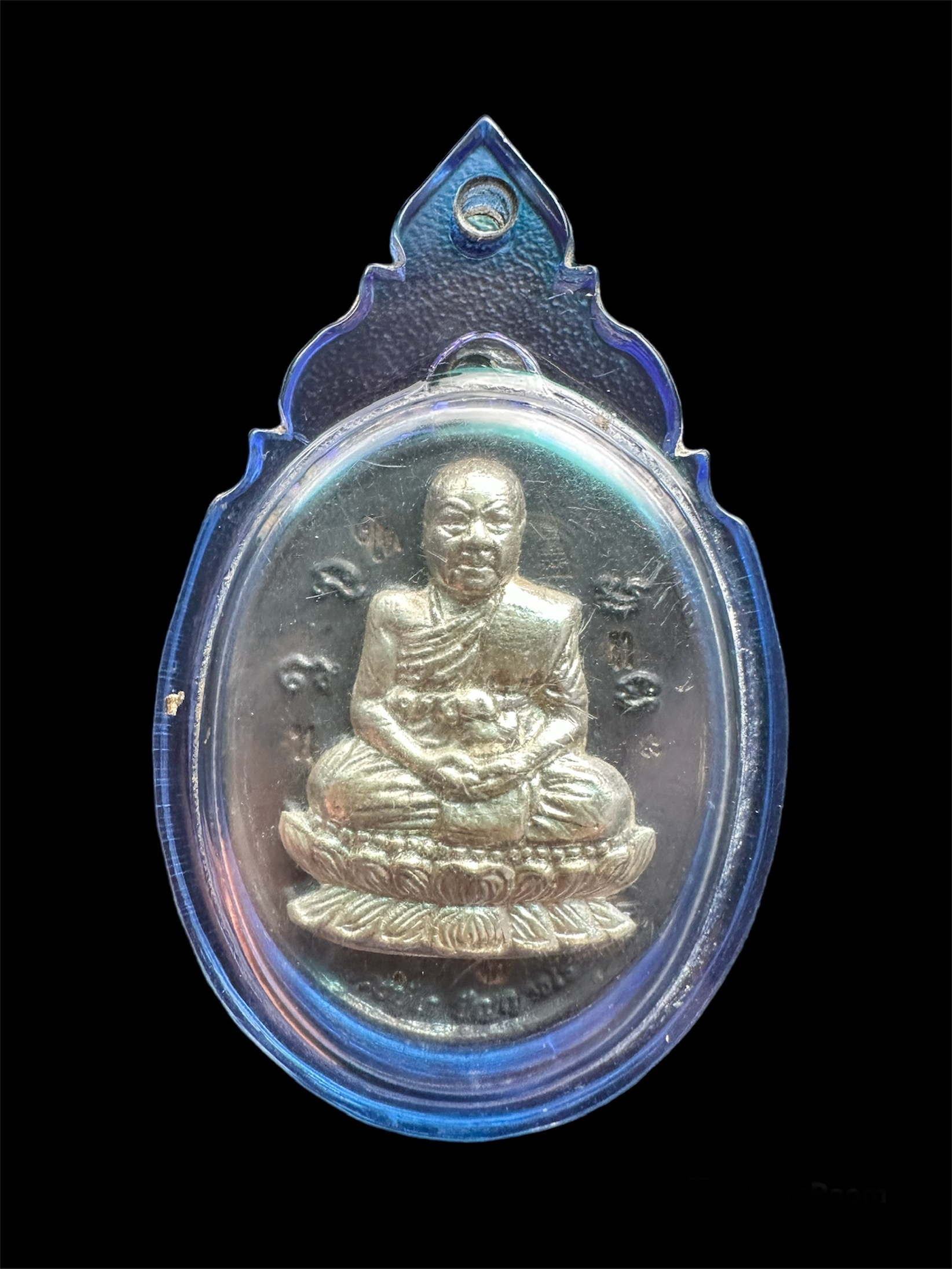 เหรียญหลวงปู่ใด ปัญญาธโร วัดป่านิมิตธรรม รุ่นเศรษฐีรากหญ้า จ.ขอนแก่น เนื้อนวะโลหะหน้ากากเงิน