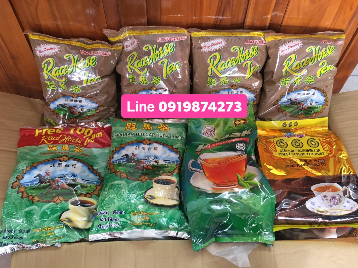 ผงชาม้าเขียว Race horse Tea [Campuran Teh cap kuda lumba ] ให้สีเข้มกว่า หอมกลิ่นชา สีส้มเข้มอมน้ำตาล