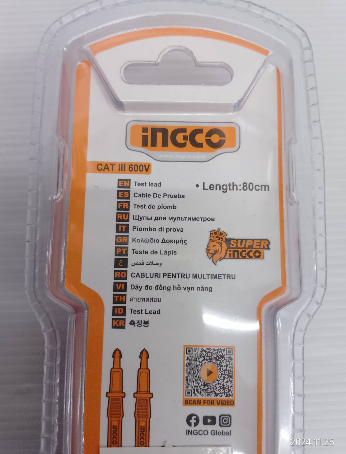 INGCO สายวัดมัลติมิเตอร์ รุ่น HTL30851