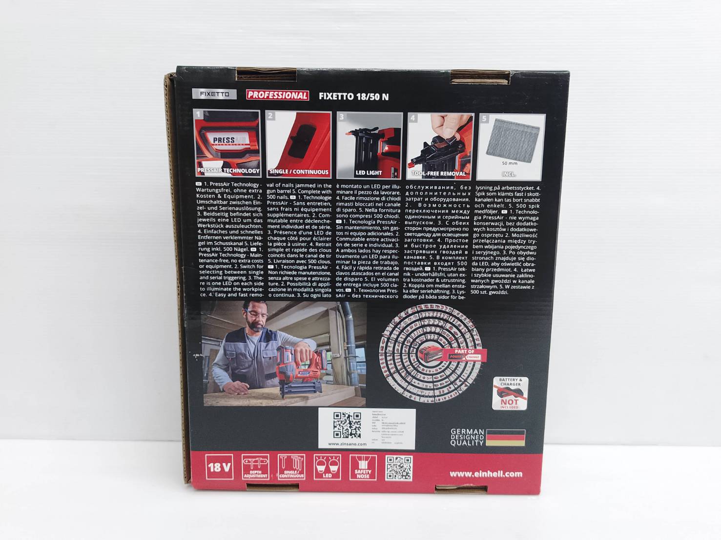 EINHELL เครื่องปืนยิงตะปู18V FIXETTO 18/50 N (ตัวเปล่า) (F-50) (A4257797)