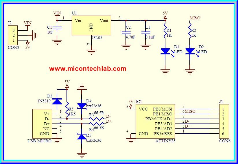 1x Arduino ATtiny85 Digispark USB interface