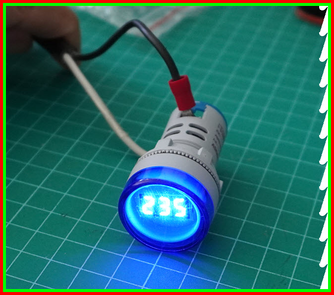 1xAD16-22DSV ดิจิตอลเอซีโวลต์มิเตอร์ 60-500 VAC สีน้ำเงิน