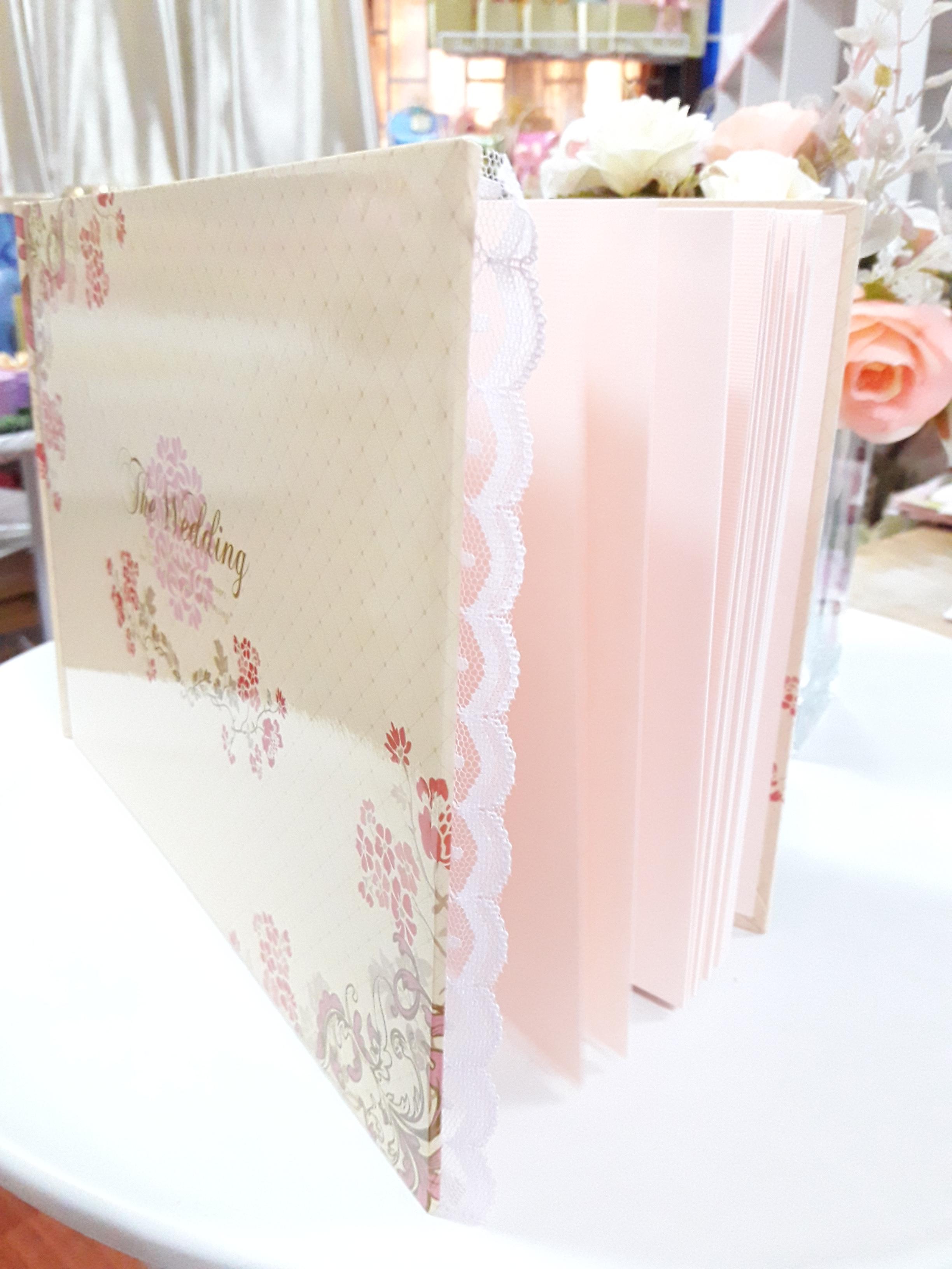 สมุดอวยพรปกแข็ง ขอบลูกไม้