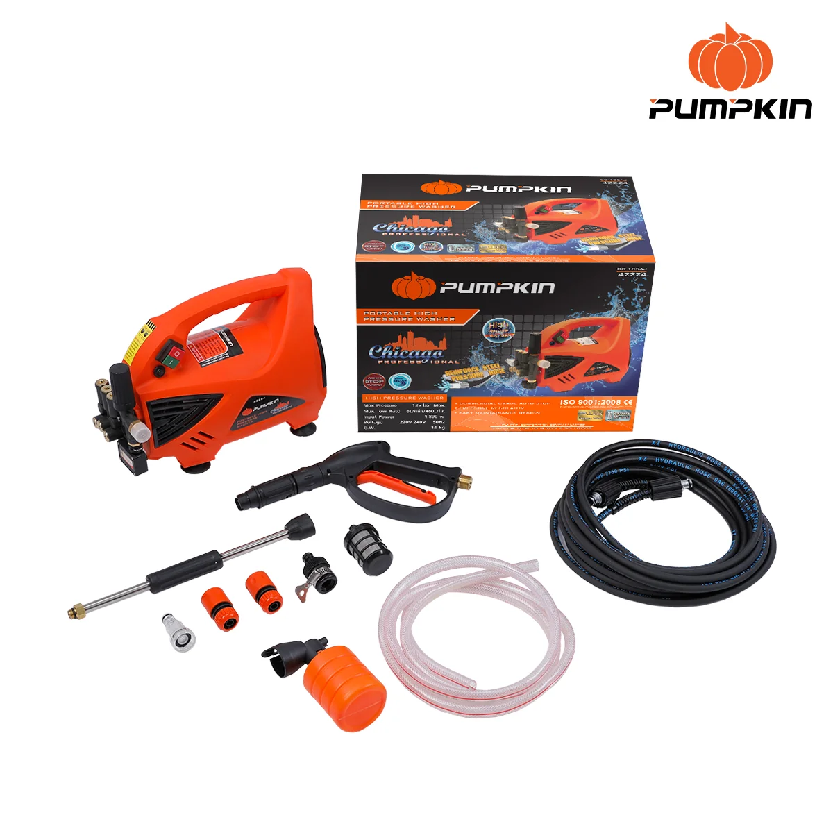 PUMPKIN เครื่องฉีดน้ำแรงดันสูง รุ่นปรับแรงดัน CHICAGO 135 bar CG-135AJ/42224