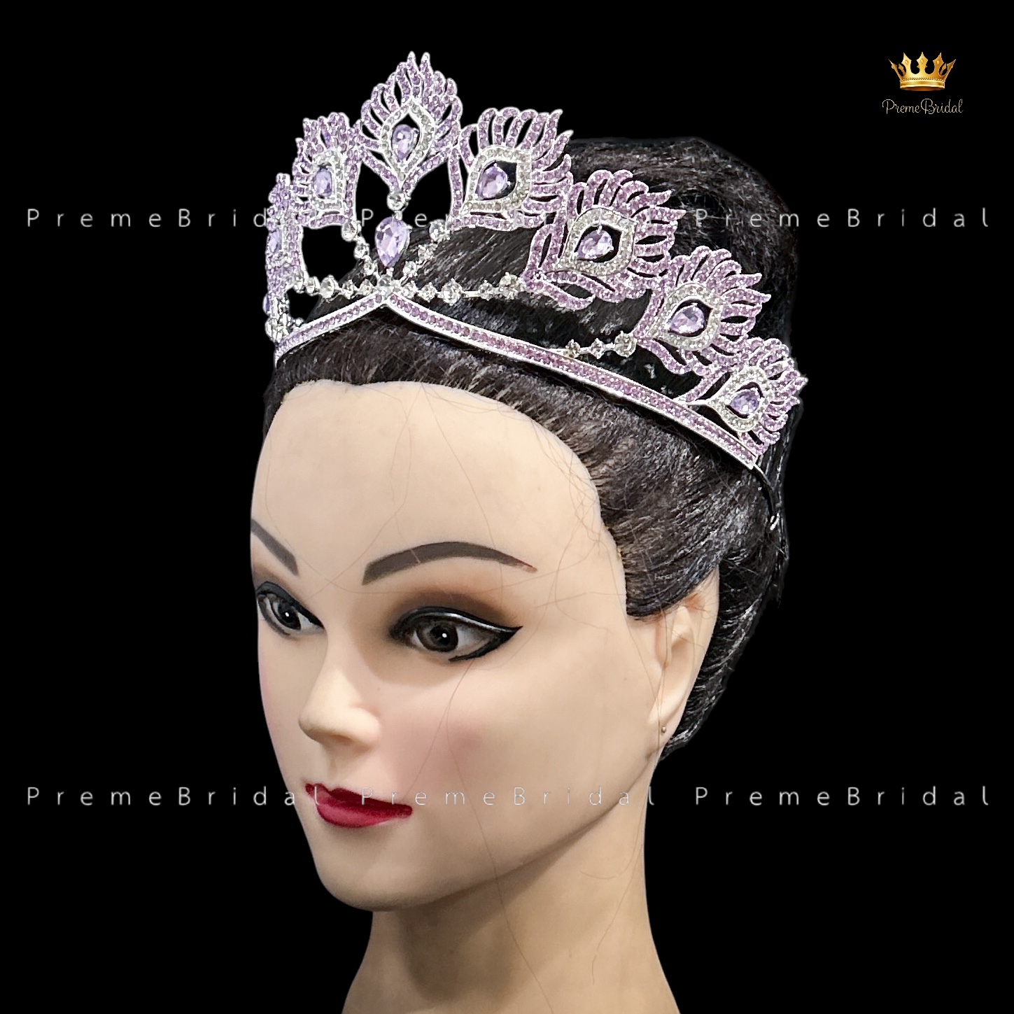 (พร้อมส่ง) เทียร่า 445 มงกุฎครึ่งหัว รูปขนนกฟีนิกซ์ สวย ปราณีต QCเพชรทุกเม็ด สินค้าพร้อมส่งจากไทย